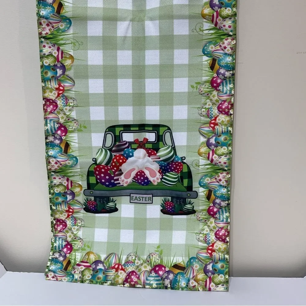 Easter Table Runner Vintage Farm Truck NWT